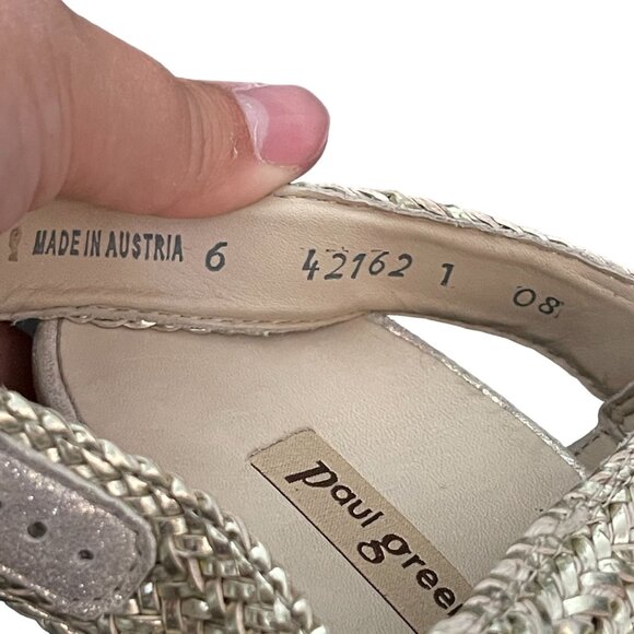 Paul Green Lovely Sandal Metallic Woven Nubuck Slingback Heel, Size UK 6(US 8.5) - Picture 10 of 10